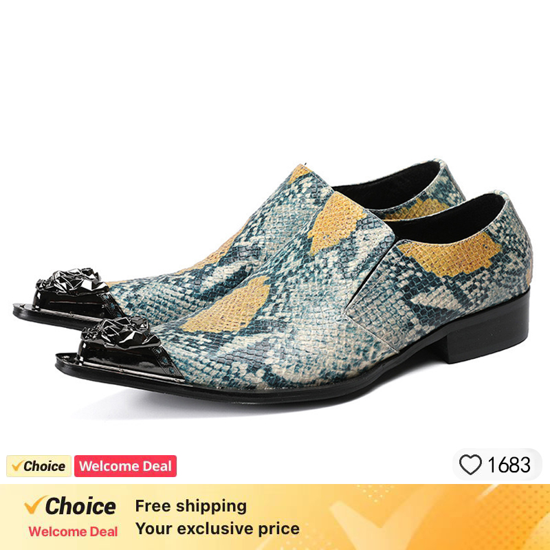 Men's Retro Red Snakeskin Poin - Men'S Fashion For Wedding recensione e prezzo