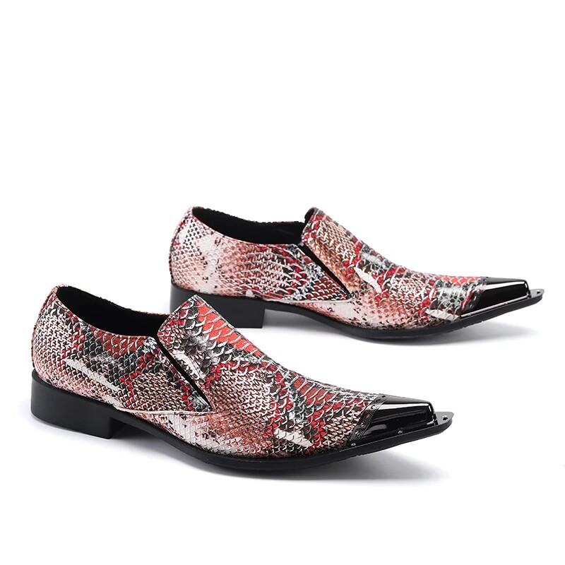 Men's Retro Red Snakeskin Poin - Men'S Fashion For Wedding recensione e prezzo